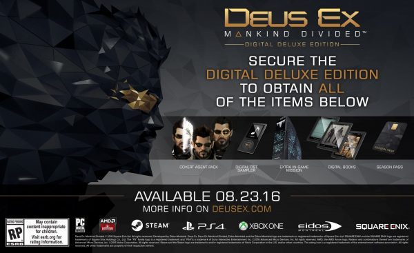 خرید اکانت اریجینال استیم بازی Deus Ex Mankind Divided Digital Deluxe Edition